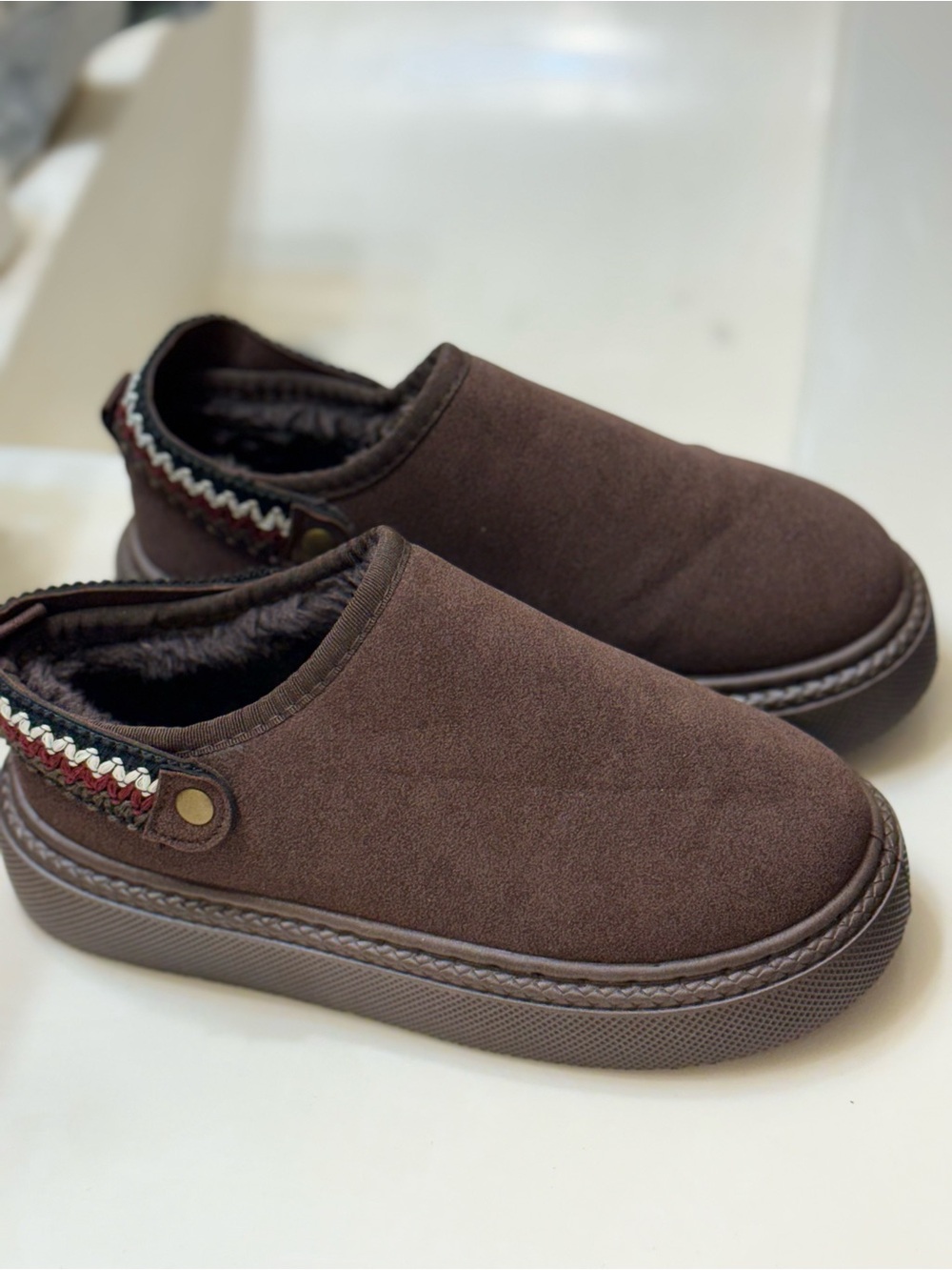 & Other Stories Brown Slip-On Faux-Suede Loafers